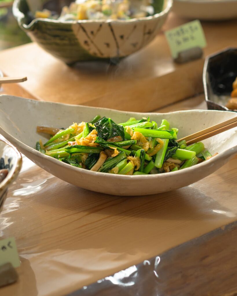 かき菜のジャコ炒め