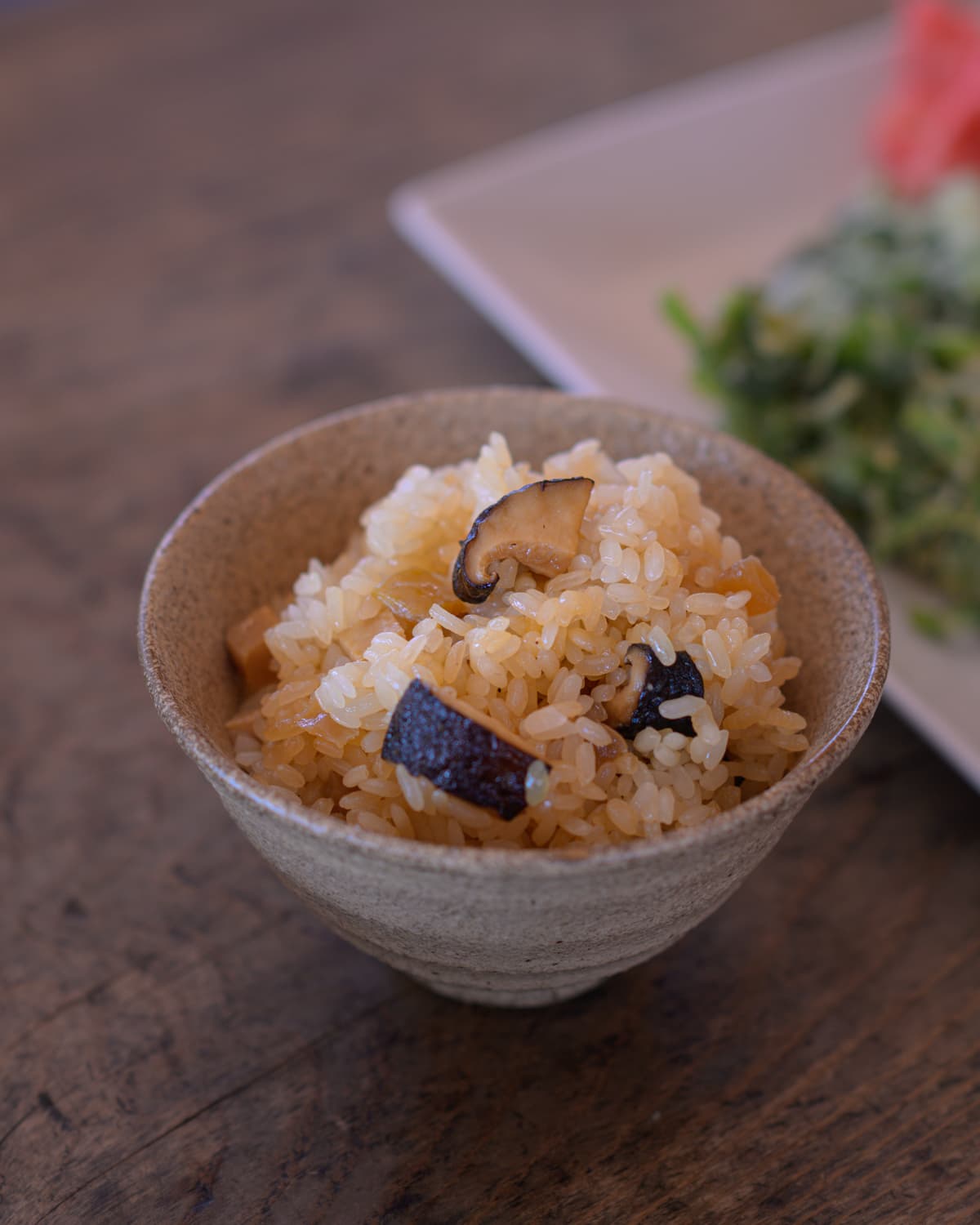 しいたけとたけのこと大根のおこわ